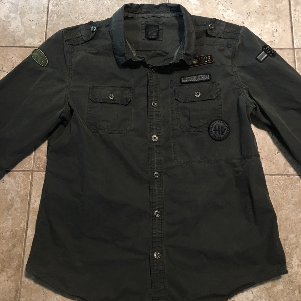 Harley Davidson Multi Patch Shirt 96460 16VM Men's Shirt XL